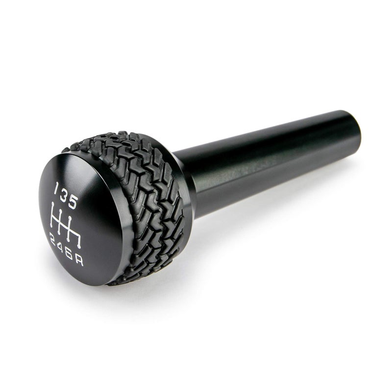 DV8 Offroad Manual Shift Knob for 2007-2010 Wrangler JK | 6-Speed Transmission | Billet Aluminum Construction | Rubber Tire Tread Grip - Image 2
